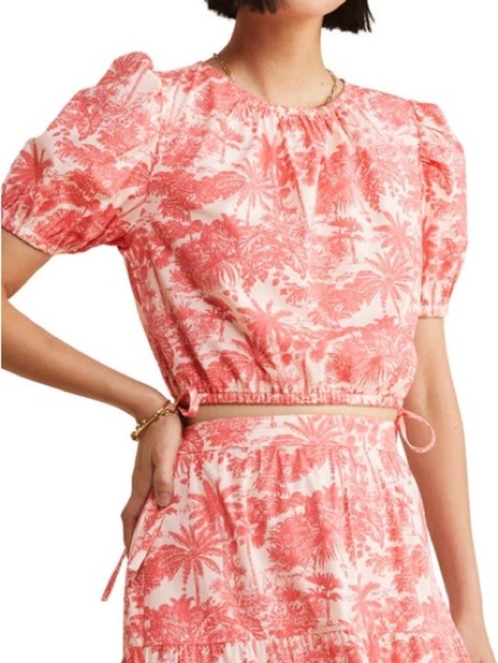 Vineyard Vines Coral Palm Print Two-Piece Set beach travel preppy resort wear